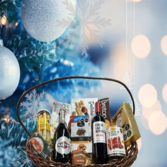 CANASTA ARCÓN GASTRONÓMICO CON ELEGANCIA NAVIDEÑA