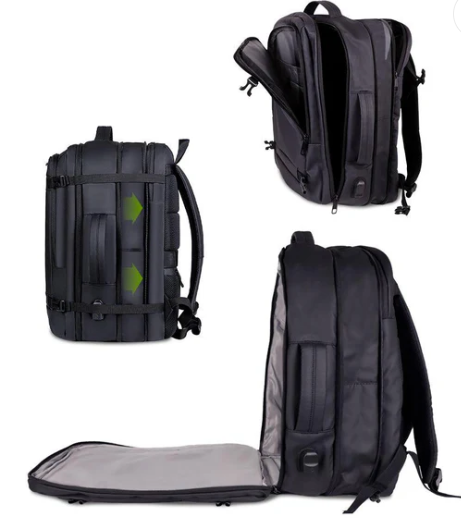 MOCHILA DE VIAJE PARA LAPTOP EXPANDIBLE IMPERMEABLE ANTIRROBO
