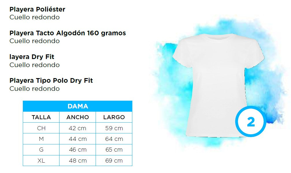PLAYERA SUBLIMABLE DAMA