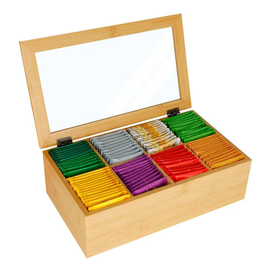 SET CAJA ORGANIZADORA DE BAMBÚ PARA TÉ