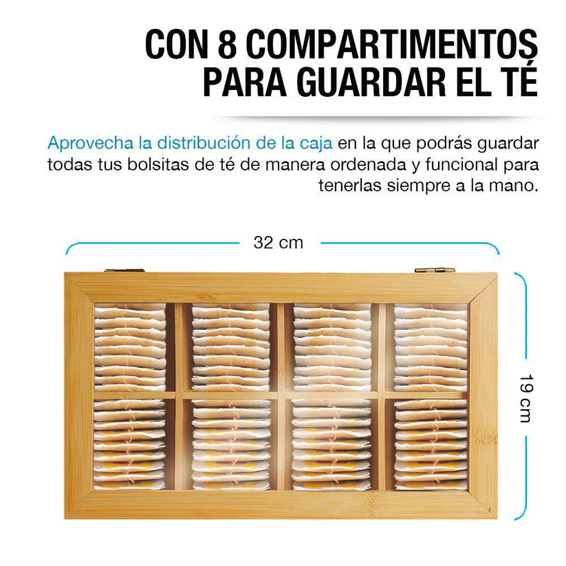SET CAJA ORGANIZADORA DE BAMBÚ PARA TÉ