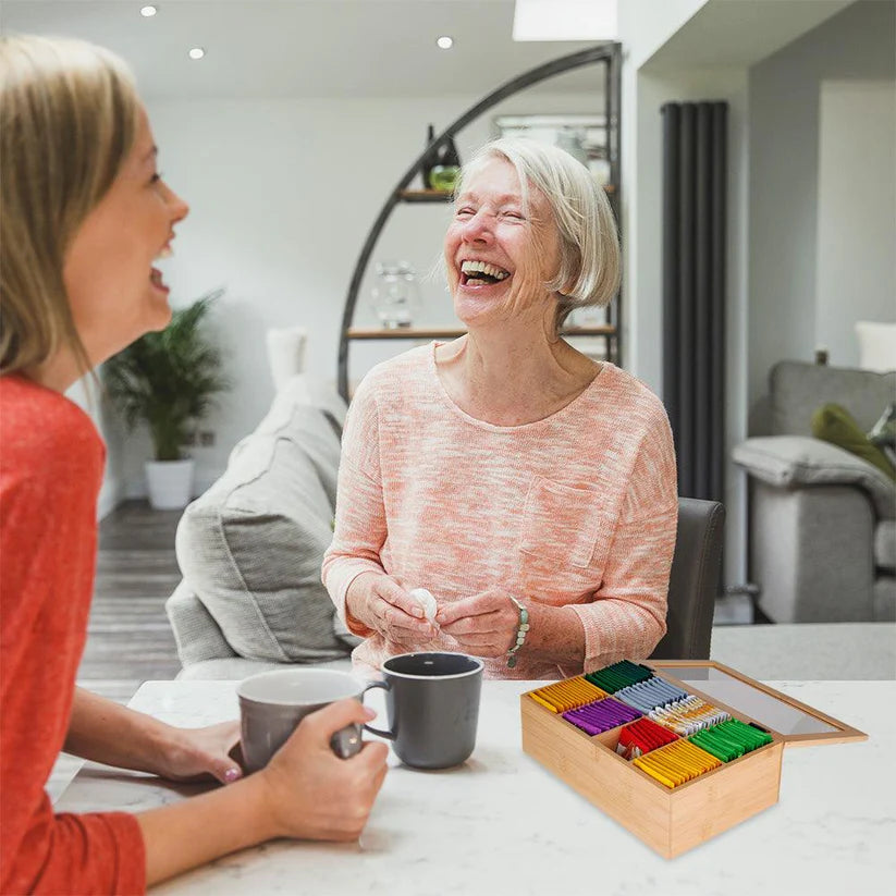 SET CAJA ORGANIZADORA DE BAMBÚ PARA TÉ