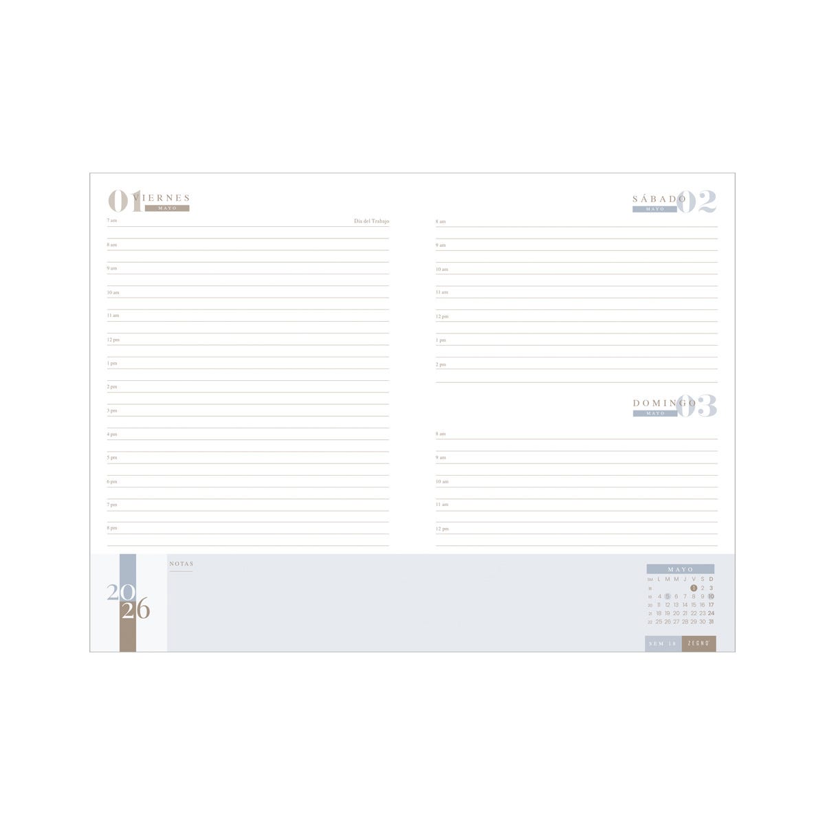 AGENDA DIARIA CLÁSICA 2026