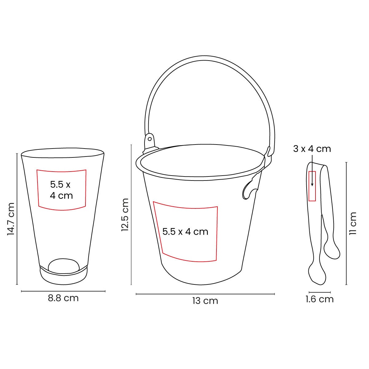 SET DE BAR GLASE