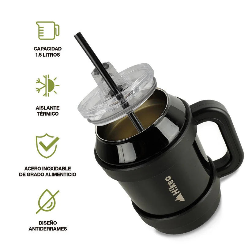 SET TERMO HIKEO DE ACERO INOXIDABLE DE DOBLE PARED