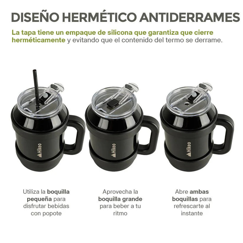 SET TERMO HIKEO DE ACERO INOXIDABLE DE DOBLE PARED