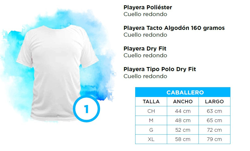 PLAYERA SUBLIMABLE CABALLERO